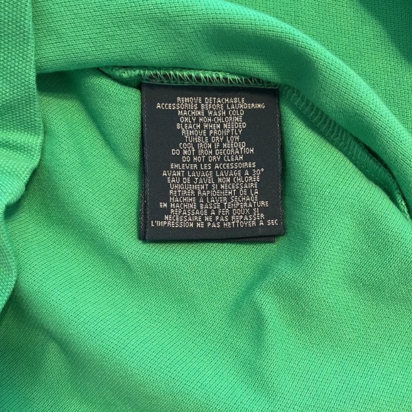 NWT Ralph Lauren Green W/Pink & White Belt Short Sleeve Polo Dress 12 Months - Picture 5 of 5